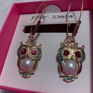 Betsey Johnson Owl Earrings
